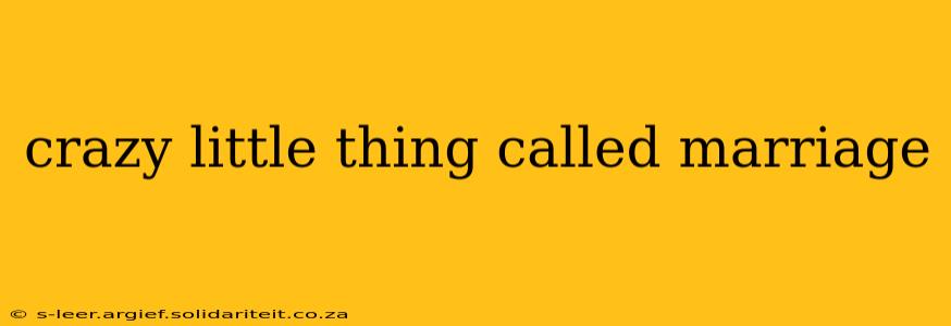crazy little thing called marriage