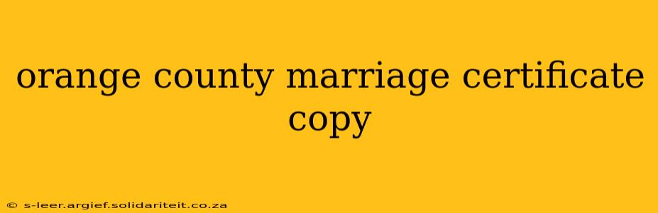 orange county marriage certificate copy